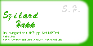 szilard happ business card